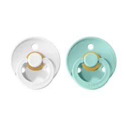 BIBS Colour dudlíky z přírodního kaučuku 2ks vel.2 - White / Mint