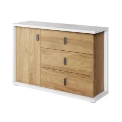 Casarredo Komoda SOMAS 05 1D3S bílá/ořech natural