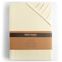 Restilo Bavlněné jersey prostěradlo s gumou DecoKing Amber krémové, velikost 220-240x220+30
