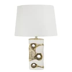 Mauro Ferretti Stolní lampa Florida 43,5 cm bílo-zlatá