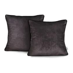 Povlaky na polštáře AmeliaHome Velvet Piping tmavě hnědé, velikost 45x45