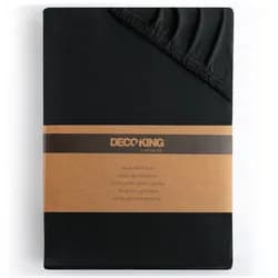 Restilo Bavlněné jersey prostěradlo s gumou DecoKing Amber černé, velikost 80-90x200+30