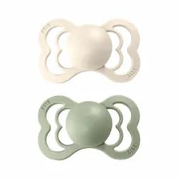 BIBS Supreme symetrické dudlíky ze silikonu 2ks vel.1 - Ivory / Sage
