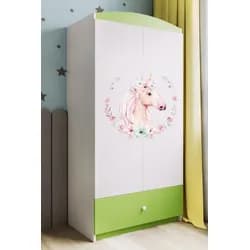 Kocot kids Dětská skříň Babydreams 90 cm jednorožec zelená