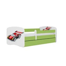 Kocot kids Dětská postel Babydreams závodní auto zelená, varianta 80x180, se šuplíky, s matrací