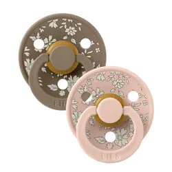BIBS x LIBERTY Colour dudlíky z přírodního kaučuku 2ks vel. 2 - Blush/Dark Oak