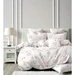 Povlečení Homa STARS WHITE / 7dílná sada 140 × 200 cm Povlečení Homa STARS WHITE / 7dílná sada 140 × 200 cm - 140x200 cm - 7 SET 2x polštář 2x malý polštář 2x přikrívka 1x prostěradlo - knoflíky