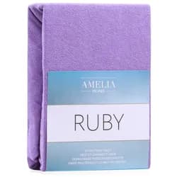 Froté prostěradlo s gumou AmeliaHome Ruby fialové, velikost 80-90x200+30