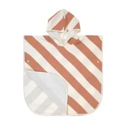 LÄSSIG pončo stripes clay/sea salt