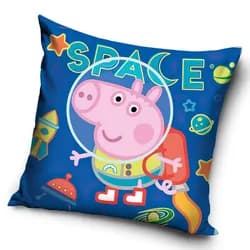 Carbotex dětský povláček PRASÁTKO PEPINA (PEPPA) TOMÍK MALÝ ASTRONAUT, modrý, 40x40cm