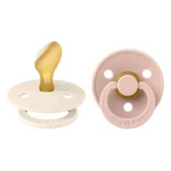 BIBS Colour anatomické dudlíky z přírodního kaučuku 2ks vel.1 - Ivory / Blush