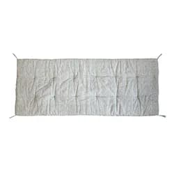 Zelený květovaný podsedák s výplní na lavici se střapci Mip - 180*70 cm Chic Antique