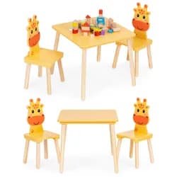ECOTOYS Sada dětského nábytku ŽIRAFA žlutá