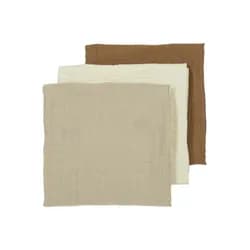 Meyco Mušelínové pleny 3-balení - Offwhite/sand/toffee