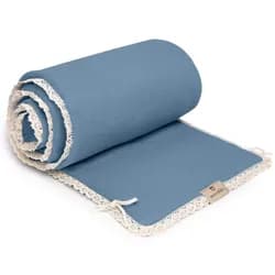 Maceshka Mušelínový mantinel Nature s ozdobným okrajem, krajka - Blue Jean
