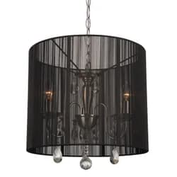 Černý kulatý lustr Merel - Ø40 x 120 cm / 3*E14 Collectione