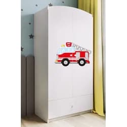 Kocot kids Dětská skříň Babydreams 90 cm hasičské auto bílá
