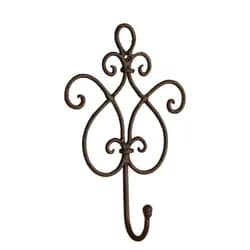 Hnědý nástěnný kovový háček ornament - 15*5*22 cm Clayre & Eef