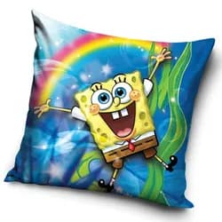 Carbotex dětský povlak na polštářek SPONGE BOB A DUHA, modrý 40x40cm (více variant výplně)