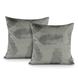 Sada dvou povlaků na polštář AmeliaHome Velvet Peacock šedá, velikost 45x45*2