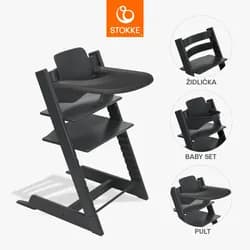 STOKKE® Tripp Trapp® + Baby set + pult zvýhodněná sada - Black