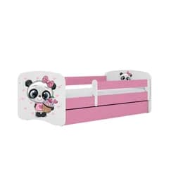Kocot kids Dětská postel Babydreams panda růžová, varianta 80x180, se šuplíky, s matrací