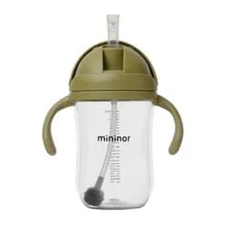 MININOR Lahev s brčkem Tritan 330 ml Moss Green