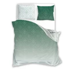 Faro Bavlněné saténové povlečení Milagro Verde 023 220x200 cm + 2x 70x80 cm zelené/bílé