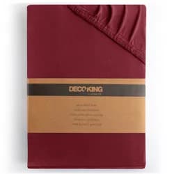 Restilo Bavlněné jersey prostěradlo s gumou DecoKing Amber tmavě červené, velikost 220-240x220+30